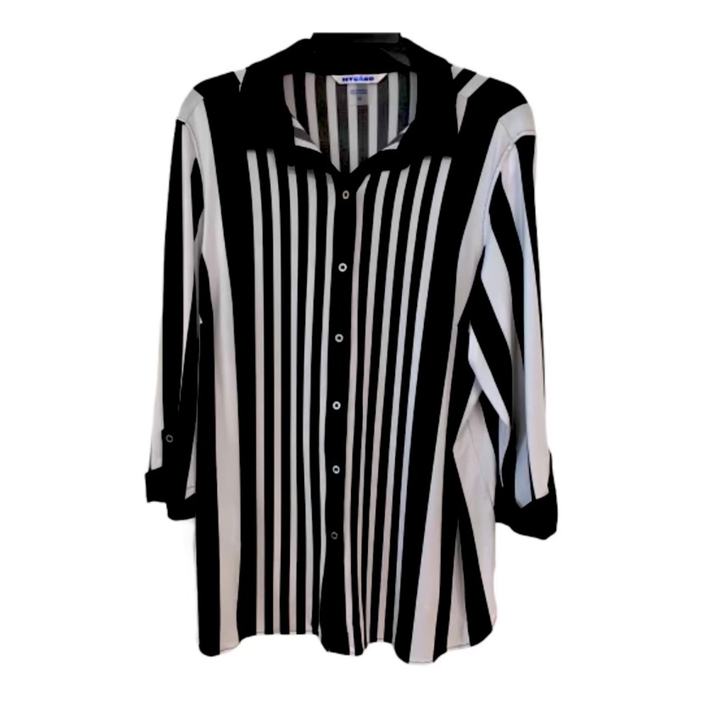 PETER NYGARD 1X Tunic Polyester Blk/White